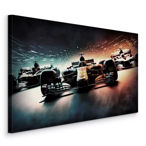 Tableau  Poursuite en voiture sur le circuit