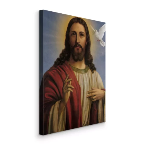 Tableau  Sauveur divin avec un oiseau blanc