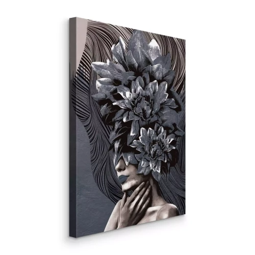 Tableau  Une figure féminine entourée d'un motif floral