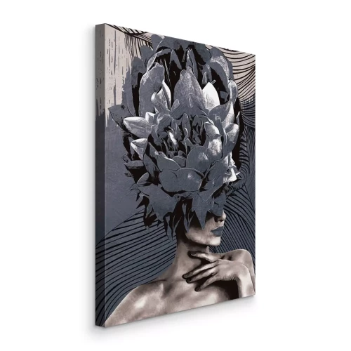 Tableau  Portrait d'une femme avec une abstraction florale