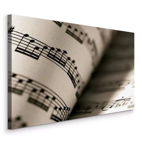 Tableau  Gros plan artistique d'une partition musicale