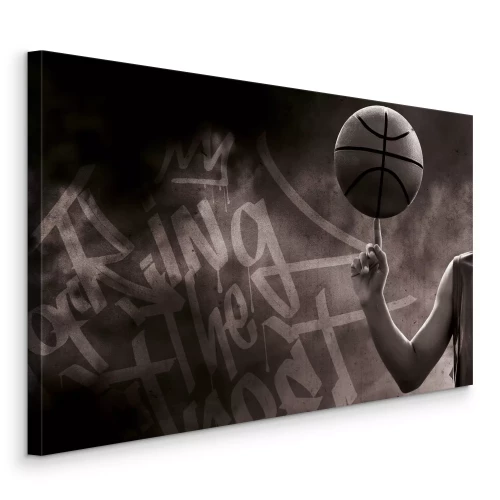 Tableau  Un joueur exhibant une figure de basket-ball