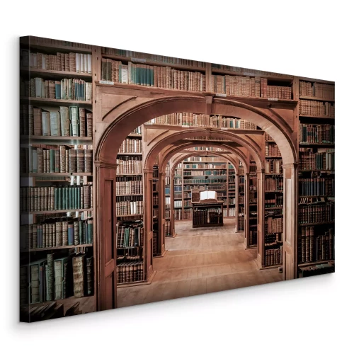 Tableau  Des rangées de vieux livres dans la salle de lecture