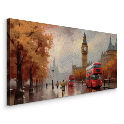 Tableau  Les rues de Londres en automne doré