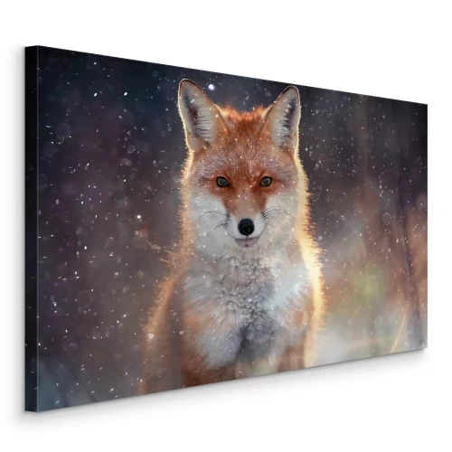 Tableau  Un renard scintillant dans la neige