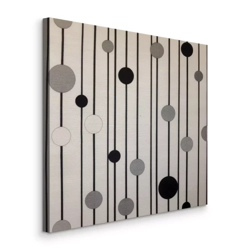 Tableau  Disposition de cercles sur des rayures noires