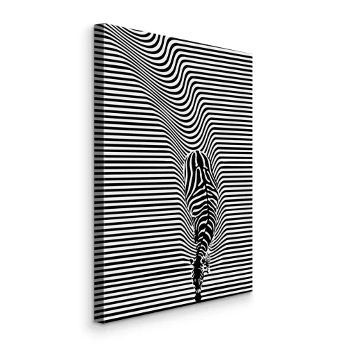 Tableau  Lignes noires et blanches dans une illusion zébrée