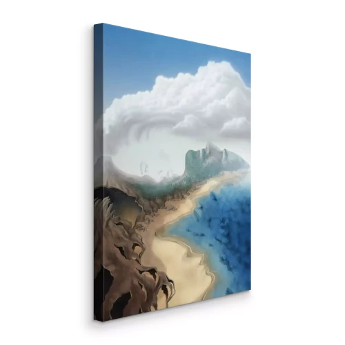 Tableau  Paysage marin avec des visages humains