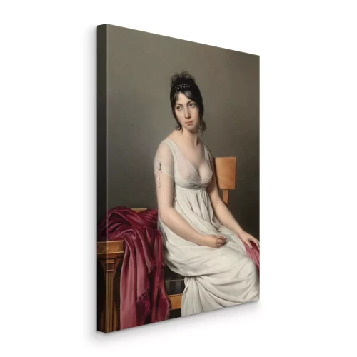 Tableau  Une dame délicate assise, aux cheveux foncés