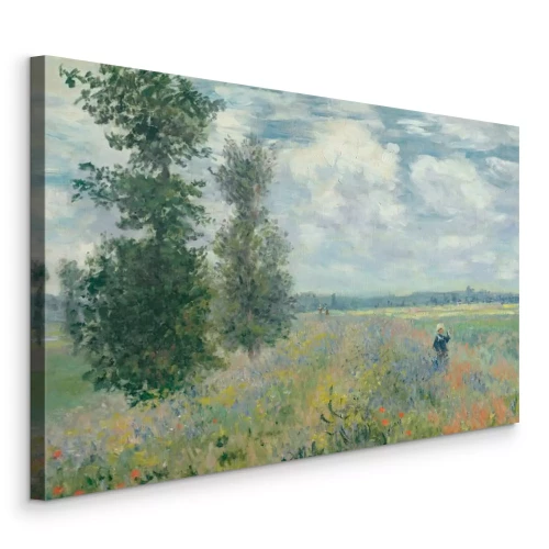 Tableau  Une prairie vibrante, pleine de fleurs et d'arbres colorés.