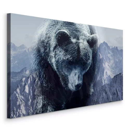 Tableau  Ours brun sur fond de rochers de montagne