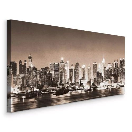 Tableau  Un panorama magique de la métropole illuminée la nuit