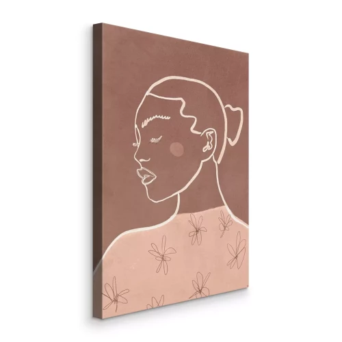 Tableau  Un croquis subtil d'une femme avec un motif floral