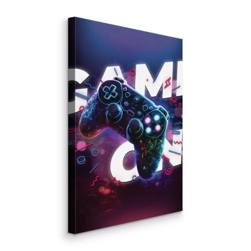 Tableau  Manette de jeu moderne sur fond de texte