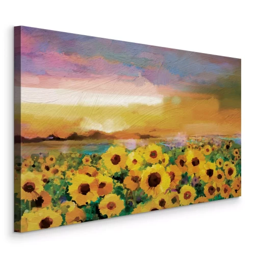 Tableau  Une vision artistique d'un champ de tournesols