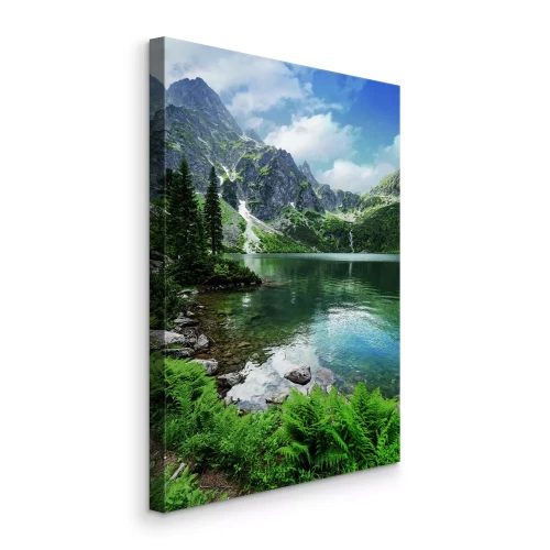 Tableau  Un panorama pittoresque d'un lac de montagne