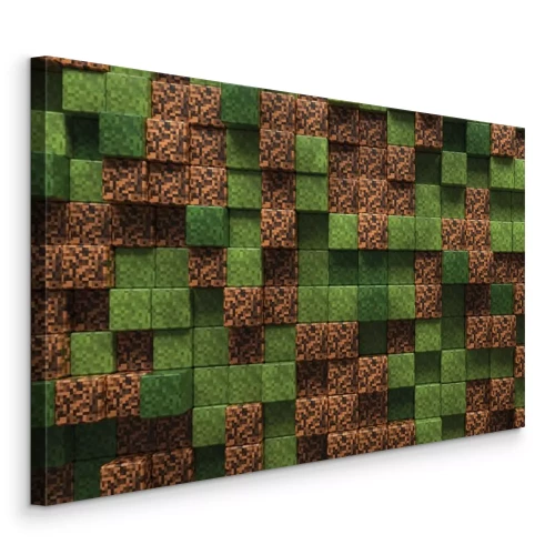 Tableau  Blocs du jeu Minecraft dans une version tridimensionnelle