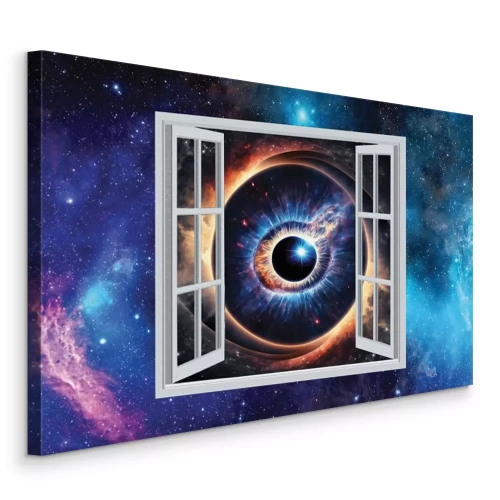 Tableau  Un œil cosmique dans la fenêtre ouverte des galaxies