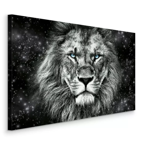 Tableau  Portrait d'un tigre féroce en noir