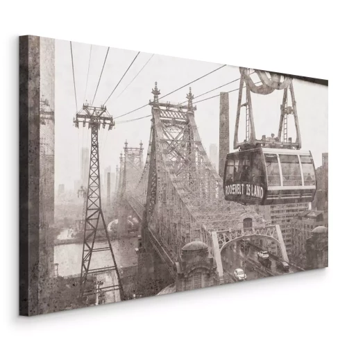 Tableau  Un viaduc ferroviaire en monochrome