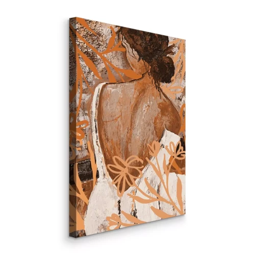 Tableau  Une fille en robe blanche parmi les fleurs