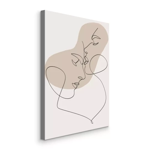 Tableau  Croquis minimaliste du visage d'une femme et d'un homme