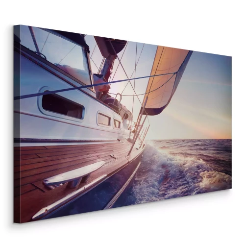 Tableau  Croisière en soirée sur un voilier sur des eaux calmes