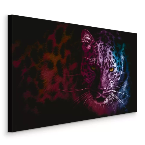 Tableau  Un tigre expressif dans des tons de rose