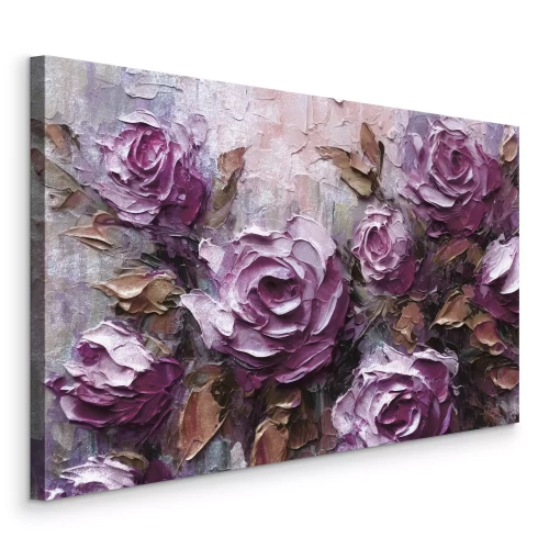 Tableau  Roses délicates à l'aquarelle sur fond texturé en béton