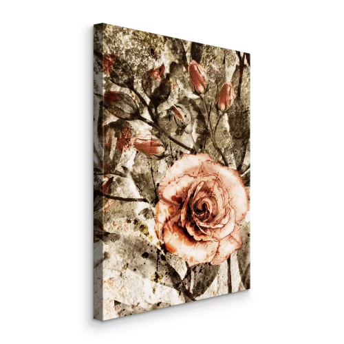 Tableau  Rose vintage classique avec feuilles