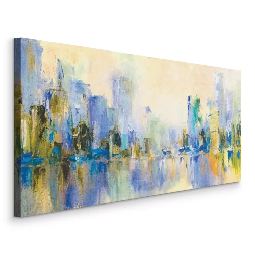 Tableau  Paysage urbain artistique aux teintes pastel