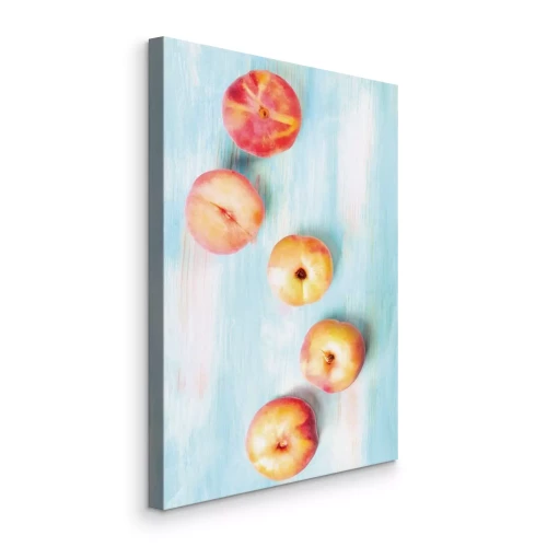 Tableau  Des pêches juteuses et mûres sur la table