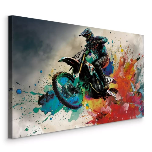 Tableau  Motocycliste en pleine action de peinture