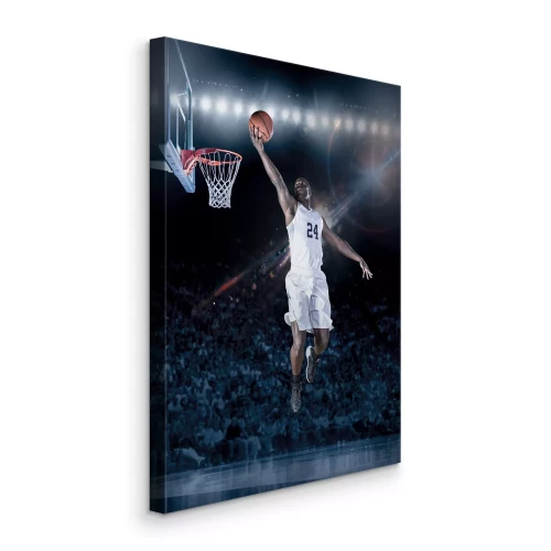 Tableau  Un joueur de basket-ball effectuant un tir en suspension sous le panier