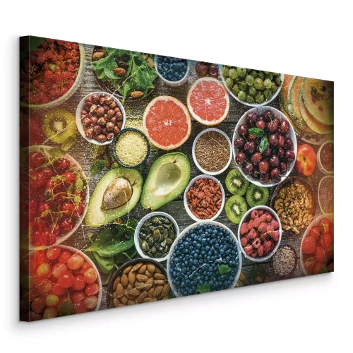 Tableau  Divers fruits parmi les graines