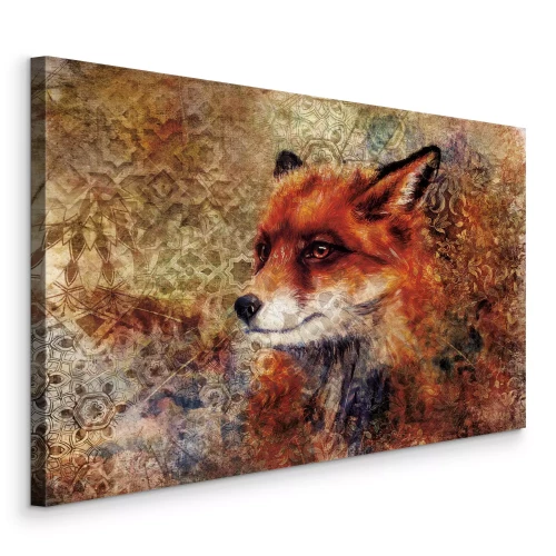 Tableau  Un animal rouge parmi des motifs orientaux