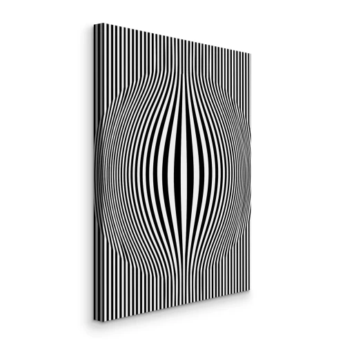 Tableau  Cercle en expansion sur fond noir et blanc