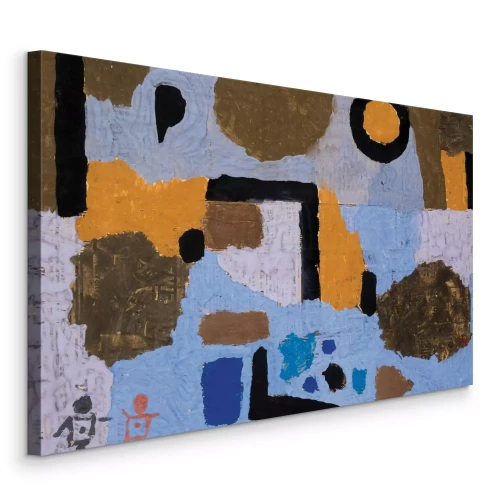 Tableau  Lignes noires et formes abstraites colorées