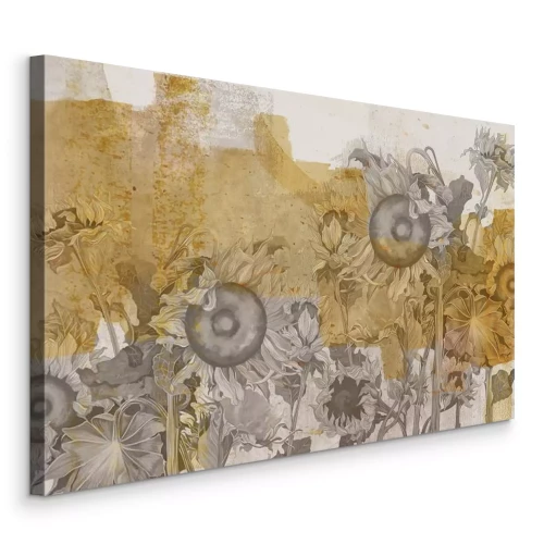 Tableau  Une composition de tournesols dans des tons de gris