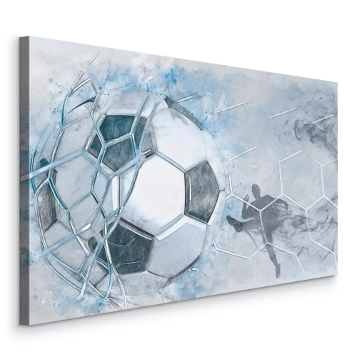 Tableau  Ballon entrant dans le but, aquarelle dynamique