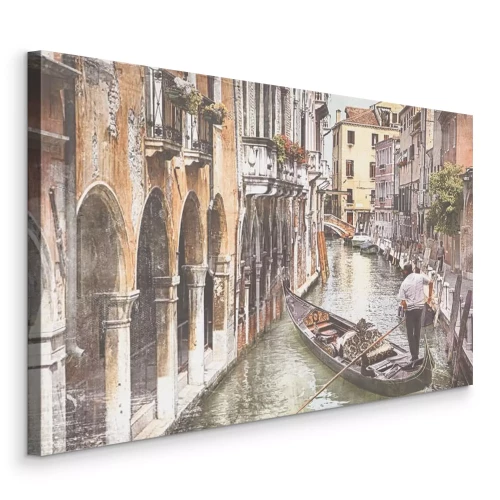 Tableau  L'architecture vénitienne entourée de gondoles classiques