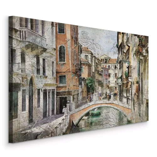 Tableau  Un paysage de pierre avec un pont pittoresque