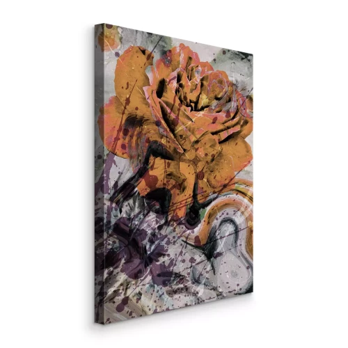 Tableau  Roses orange romantiques à l'aquarelle