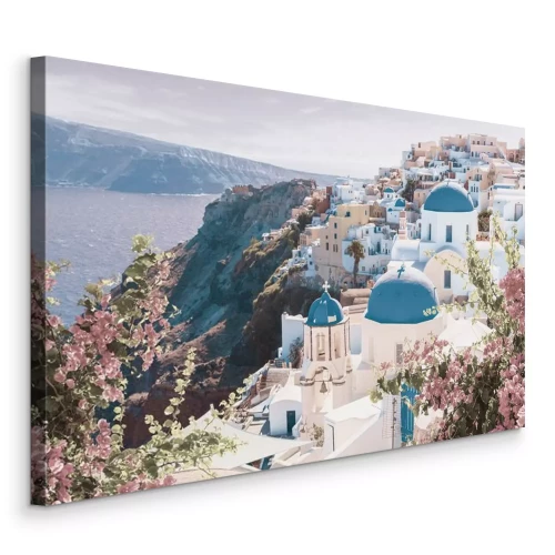 Tableau  Un charmant village grec dans les collines de Santorin