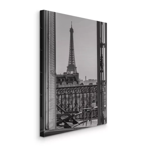 Tableau  Vue romantique de la Tour Eiffel depuis un balcon à Paris