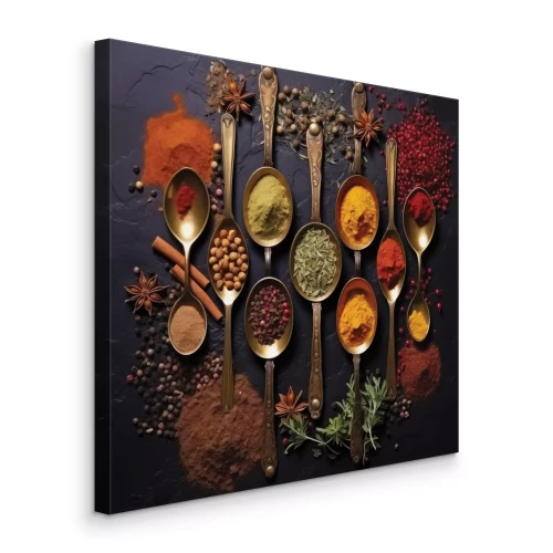 Tableau  Épices aromatiques de couleurs variées