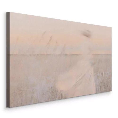 Tableau  La silhouette subtile d'une femme dans une prairie fleurie