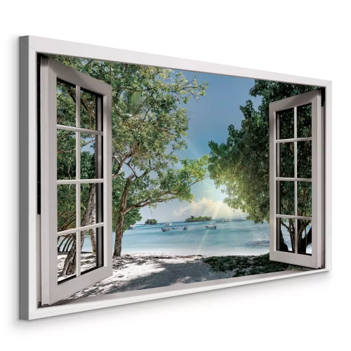 Tableau  Vue sur la baie et son sable blanc