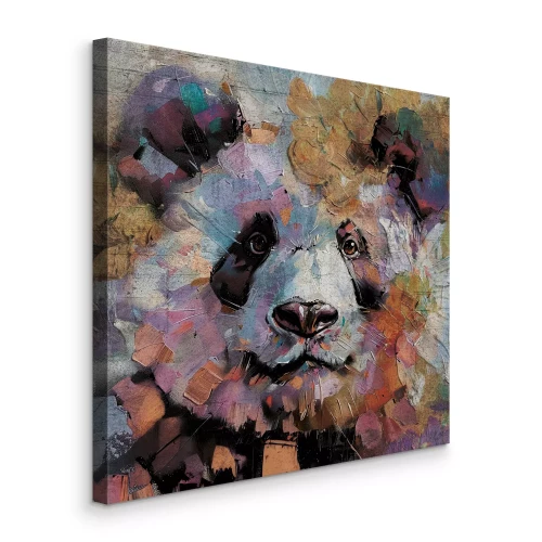 Tableau  Panda dans une composition aux couleurs pastel