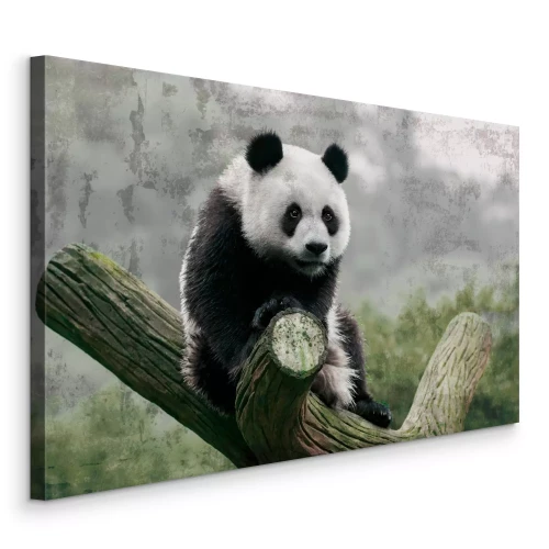Tableau  Un panda solitaire dans le brouillard